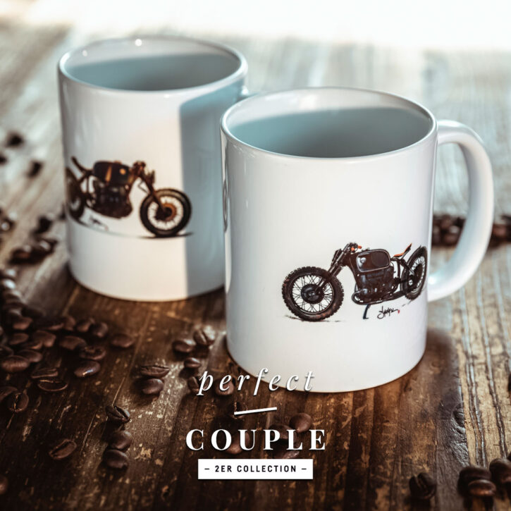 TITAN-Kaffee-Tasse-Haeferl-Motorrad-Cup-Kueche-Haushalt-Kaffee-Geschenk-Caferacer-Mug-Espresso-Latte-Becher-2er-Set-Paare