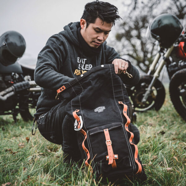 Motorrad-Rucksack-TITAN-Wasserstoff-Bag-Caferacer-Backpack-Tasche-Motorradfahren-Motorcycle